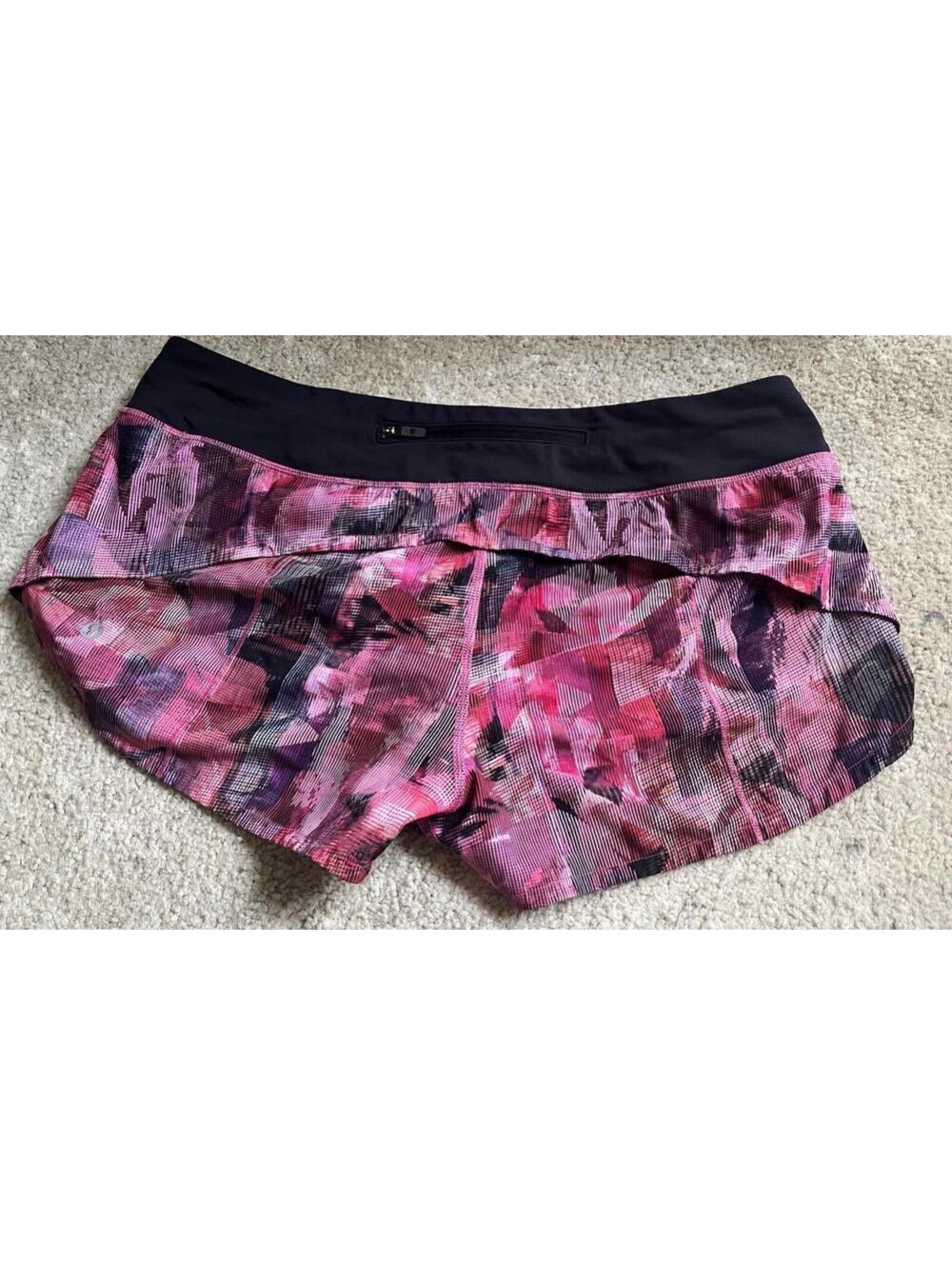 Lululemon sz 10 speed womens shorts pink black